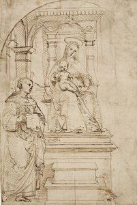 Sketch for an Enthroned Virgin and Child with St. Nicholas of Tolentino